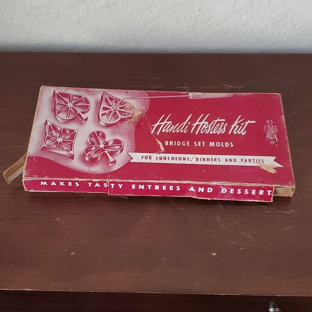 Vintage Handi Hostess Kit Bridge Set Molds Bonley Industries Rosette Iron Boxed